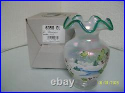 Fenton Christmas 2001 Vase 6358 EL #1108 Crystal Stream