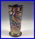Fenton-Dark-Amethyst-8-Carnival-Glass-Peacock-Vase-Signed-Label-Great-Color-01-ytoj