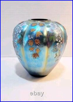 Fenton Favrene Glass Ginger Jar Vase HP Connoisseur Limited Ed Signed 288/790