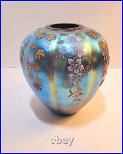 Fenton Favrene Glass Ginger Jar Vase HP Connoisseur Limited Ed Signed 288/790