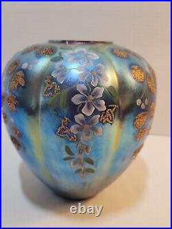 Fenton Favrene Glass Ginger Jar Vase HP Connoisseur Limited Ed Signed 288/790