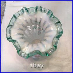 Fenton Glass 1996 Meadow Beauty Rib Optic 11T Vase Signed Nancy Fenton #3051