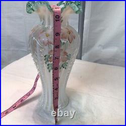 Fenton Glass 1996 Meadow Beauty Rib Optic 11T Vase Signed Nancy Fenton #3051