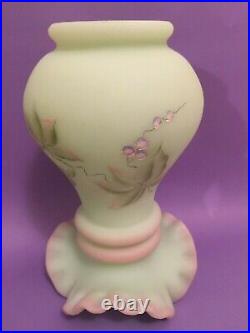 Fenton H. P. Lotus Mist Burmese Butterfly Vase #c 20146-signed By George W Fenton