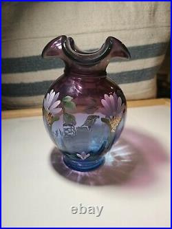 Fenton Mulberry Hand Painted 5 1/2 Vase, Honor Collection, Numbered, Bill Fenton