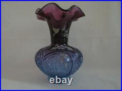 Fenton Mulberry Humming Bird Vase Limited Edition #652 of 1250 Signed C. Mackey