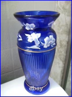 Fenton (h/p) Signed Cobalt Blue Vase