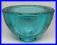 Fire-And-Light-Recycled-Art-Glass-Wide-Lip-Bowl-Vase-Teal-Aqua-Blue-Signed-RARE-01-sw