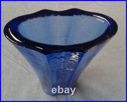 Fire & Light 9.25 Cobalt Blue Aurora Vase, Signed, Recycled Glass 5 lbs. 5 oz