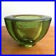 Fire-Light-Recycled-Glass-Olive-Green-Signed-Wide-Lip-Oblong-Vase-Bowl-Arcata-01-evx