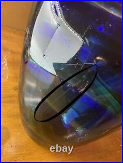 Floris Meydam For Leerdam Art Glass Vase MCM VTG Blue Green Clear Signed 1-64