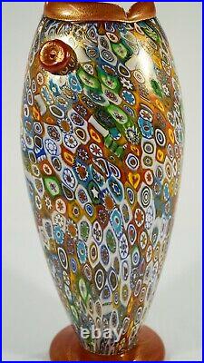 Gambaro & Poggi Murano Signed Millefiori Whimsical Figural Fish Vase or Pitcher