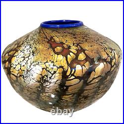 Gartner Blade Sphere VINTAGE Hand Blown Studio Art Glass Vase Signed