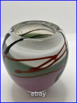 Gorgeous Art Glass Vase Signed John Gerletti 1987 San Dimas