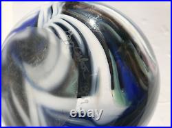 Hand Blown Art Glass Vase Signed Gary Carter 1989 Pulled Feather Iridescent