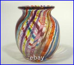 Hand Blown Glass Art Bowl/vase, Dirwood Glass, Complex Murano Cane Process