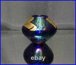 IRRIDESCENT! 4 Vase by ROBERT EICKHOLT 1989 Dichroic SIGNED Art Glass