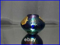 IRRIDESCENT! 4 Vase by ROBERT EICKHOLT 1989 Dichroic SIGNED Art Glass