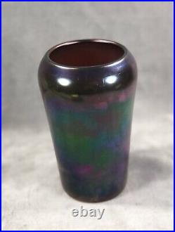 Imperial Jewels Iron Cross Signed Amethyst Cylinder vase