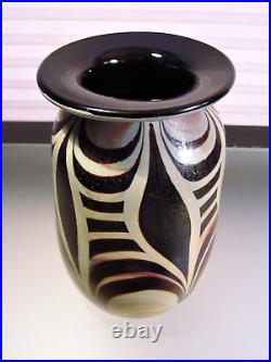 Iridescent Glass Vase Signed David Camner 1974