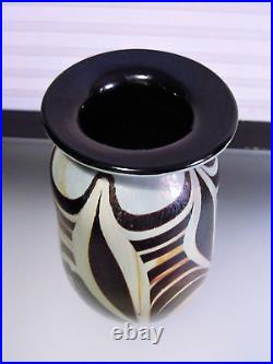 Iridescent Glass Vase Signed David Camner 1974