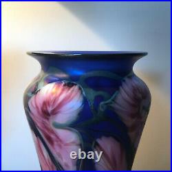 JOHN LOTTON Art Glass Vase Signed 1994- 9-1/4 Tall