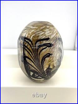James Clarke Art Glass Vase-Signed Dated 1980 6 Tall Heavy