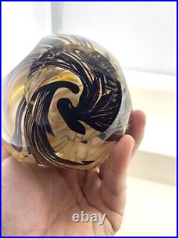 James Clarke Art Glass Vase-Signed Dated 1980 6 Tall Heavy