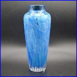 Joseph Nielander Water Veils Vase 9.75 Blue Smoke Hand Blown Glass Signed Dated