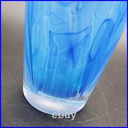 Joseph Nielander Water Veils Vase 9.75 Blue Smoke Hand Blown Glass Signed Dated