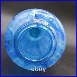 Joseph Nielander Water Veils Vase 9.75 Blue Smoke Hand Blown Glass Signed Dated