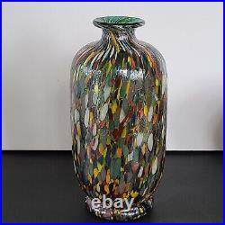 Jozef Jankowski Confetti Art Glass Vase Signed Beautiful, Colorful, Unique