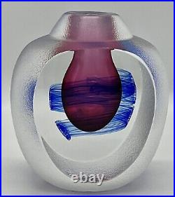 KOSTA BODA G. WARFF Flower vase Glass Art Signed Numbered Crystal glass