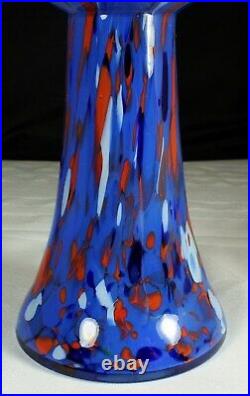 KRALIK Hyacinth Vase 1930s Art Deco Signed CZECHOSLOVAKIA Spatter Decor 8 in