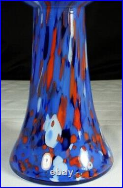 KRALIK Hyacinth Vase 1930s Art Deco Signed CZECHOSLOVAKIA Spatter Decor 8 in