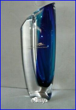 Kosta Boda Goran Warff Signed Saraband Art Glass Vase Blue LAKE LAS VEGAS RESORT