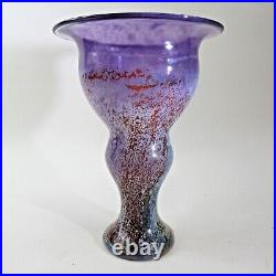 Kosta Boda Kjell Engman 9 Studio Art Glass CanCan Purple / Red Vase Signed