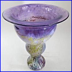 Kosta Boda Kjell Engman 9 Studio Art Glass CanCan Purple / Red Vase Signed