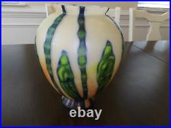 Kralik Signed Czechoslovakia Czech Bohemian Bambus Bamboo Art Deco Glass Vase