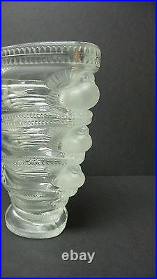 LALIQUE Clear & Frosted Crystal SAINT MARC 6.5 Art Glass Vase