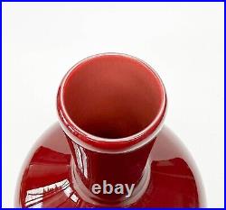 LCT Tiffany Red Favrile Art Glass 10 inch Vase Signed 1155 5386M c. 1910