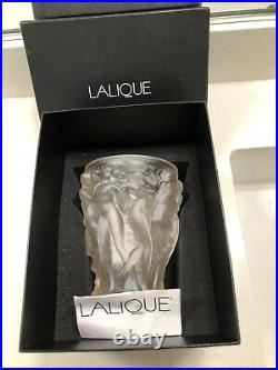 Lalique Bacchantes Small Vase Gold Luster Crystal