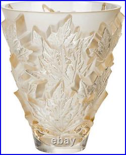 Lalique Champs Elysees Small Gold Luster Crystal Vase #10598500 Brand Nib F/sh