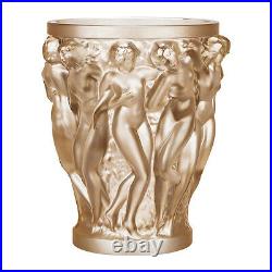 Lalique Crystal Bacchantes Small Vase Gold Luster #10547600 Brand Nib Save$ F/sh