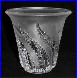 Lalique Frosted & Clear LOBELIA (Fern) Vase, 7 1/2 Tall, #12226 Mint Condition