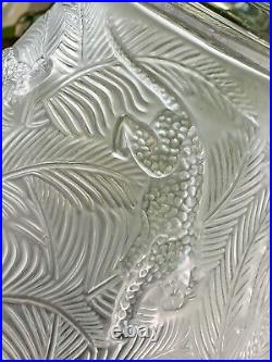 Lalique Jungle Vase 10 Tall 10 Pounds Retail $2500 Mint Condition Signed