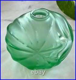 Lalique Soliflore Vase in Light Turquoise Crystal New and Unused Condition