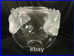 Lalique Super Rare Large Erimaki Clear & Frosted Lizard Vase Signed