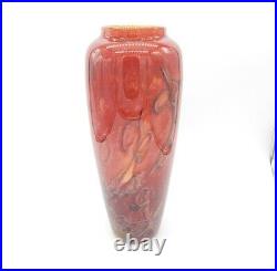 Large 12 Vintage 2003 Original Hand Blown Studio Art Glass Vase Signed Foci