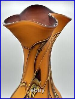 Large Hand Blown Baijan Essie Zareh Signed Multi-Layer Exotic Art Glass Vase